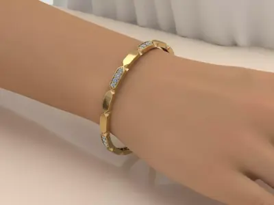 The Aurelia Pave Bangle Bracelet jewelry 3D model - for Her 3D print model