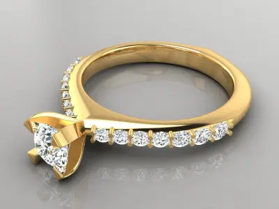 Ring M25   The luxury female ring with gem wedding 3D print model