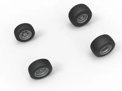 Wheel Set of Midget car Scale 1 to 25 3D print model