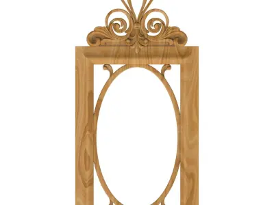 Carved picture frame STL 3D model 124