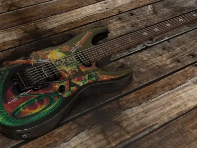 George Lynch Snake Skull Guitar 3D model