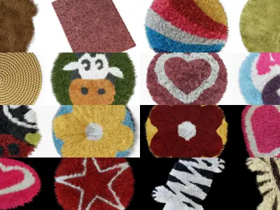 Collection  different carpets and skins  your projects 85 models