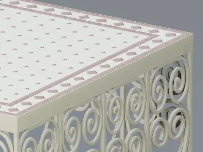 Moroccan wrought iron table 3D model