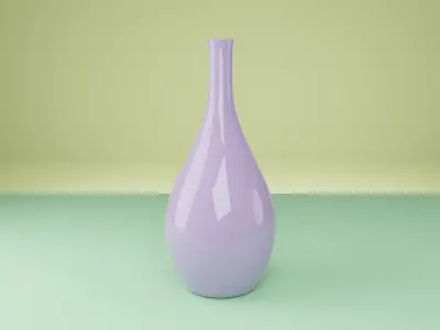 Set of 3 decorative vases in pastel colors 3D model