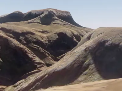 3D Desert Terrain Free low-poly 3D model