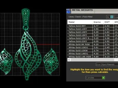DIAMOND SPIRAL LOCKET SET 3D PRINTABLE MODEL 3D print model
