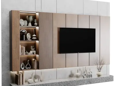 TV Wall set 24 3D model