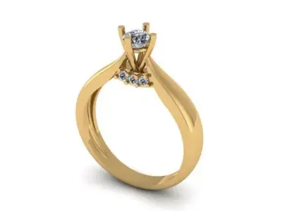 Solitair ring 3D print model