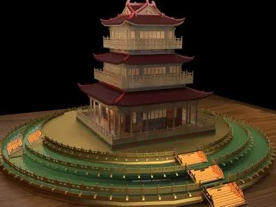 Chinese ancient house 3D model 44