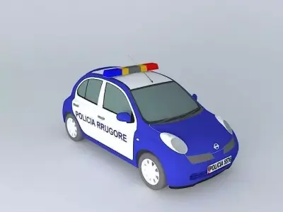 Nissan March Micra Albanian Police Car Free 3D model