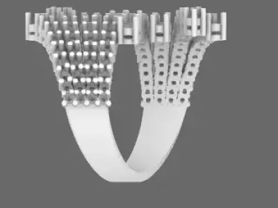  Leo Pizzo band ring with diamonds 3D print model