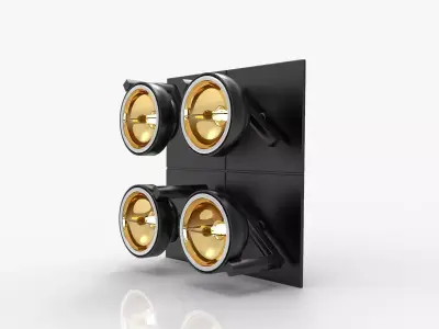 Indoor quadruple Lamp 06 Low-poly 3D model