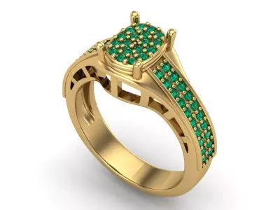 Womens Rings With Stone Ring Ready STL 3DM Models Rings women 3D print model 39