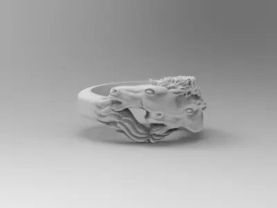 anillo caballos carreras  3D print model