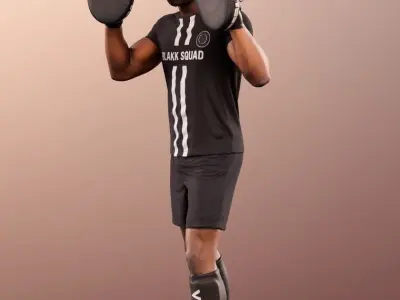 Kendal 12076 - Black Man Boxing 3D model