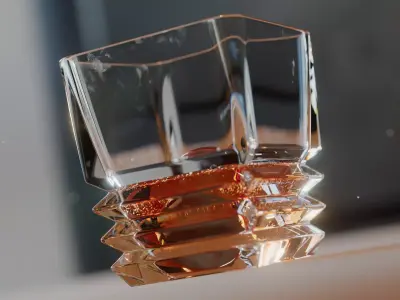 Luxury Square Rock Whiskey Glass 3D model