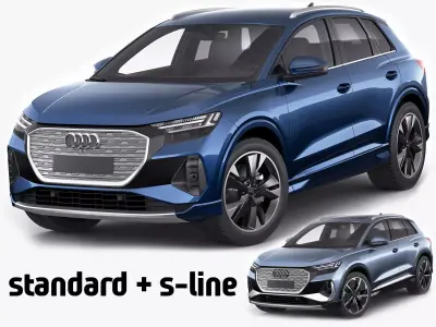 Audi Q4 e-tron 2022 standard and s-line 3D model