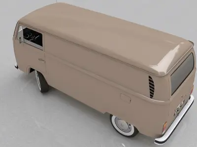 VOLKSWAGEN T2 CARGO VAN 1974 3D model