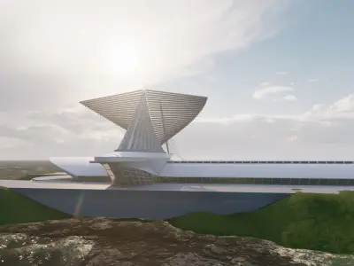 Milwaukee Art Museum model Revit 2021 and render by Lumion 11 3D model