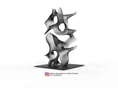 HICH 1 SCULPTURE BY ERFAN SHAABANII Low-poly 3D model Low-poly 3D model