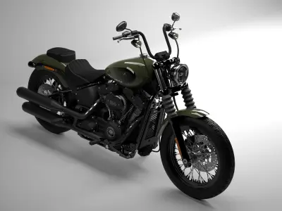 Harley Davidson Street Bob 2021 Deadwood Green 3D model
