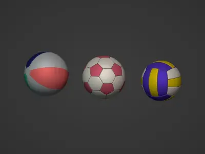 Balls Pack Low-poly 3D model