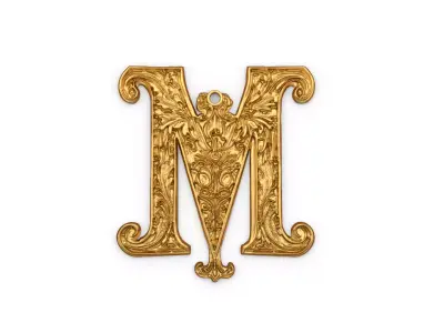 Alphabet Letter M  Pendant 3D print model