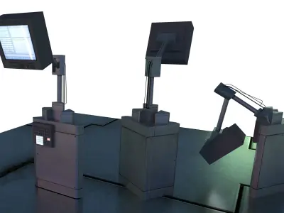 Communications Receiver Electronics Environment Pack Sci Fi Low-poly 3D model