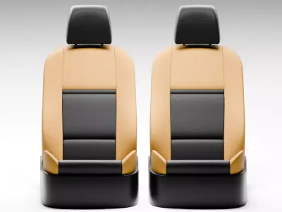 Sport Car Interior Seats Midpoly 3D Model 3D model