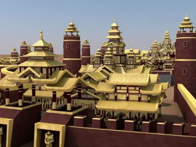 Myanmar Golden Palace 3D model