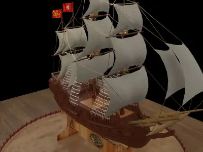 Chinese sail ship 3D model