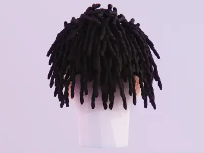 Short Dreads Style 2 Low-poly 3D model