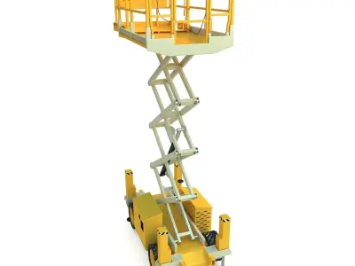 Engine Powered Scissor Lift 3D model