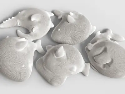 Pillow Tiny Shark Low-poly 3D model