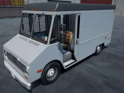 Box Van unity asset Low-poly 3D model