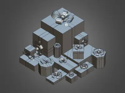 Christmas Presents Low-poly 3D model purchase