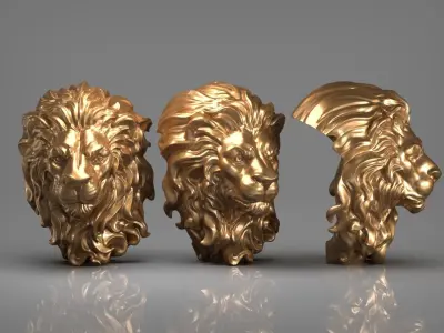 Lion Head 01 3D print model