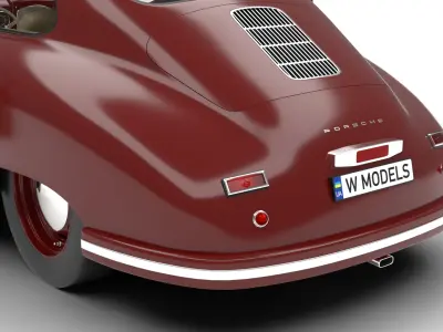 Porsche 356 1300 1952 3d model HQ 3D model