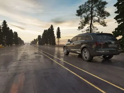 dusk Highway Low-poly 3D model