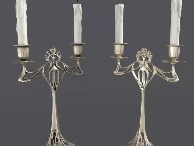 Two-arm candelabra 3D model