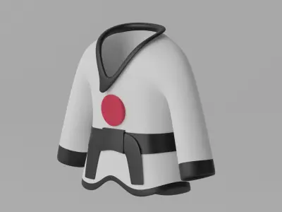 Japanese Karate Uniform Suit 3D model