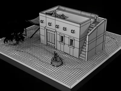 Desert Middle Eastern House Free 3D model