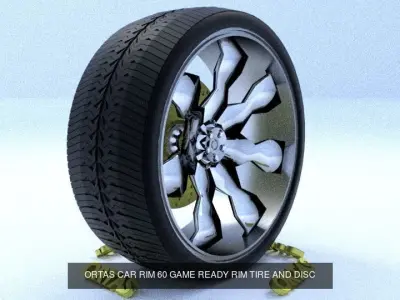 ORTAS CAR RIM 59-60 GAME READY RIM TIRE AND DISC 3D Model Pack