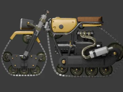 ski bike  Low-poly 3D model