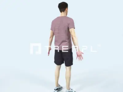 Virtue G Animated Rigged Sports Man Low-poly 3D model