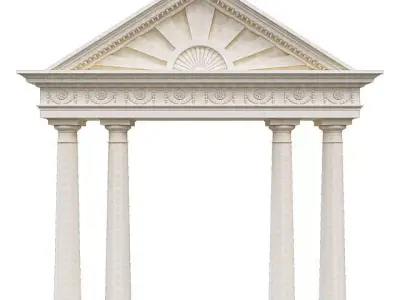 Pediment marble arch Low-poly 3D model