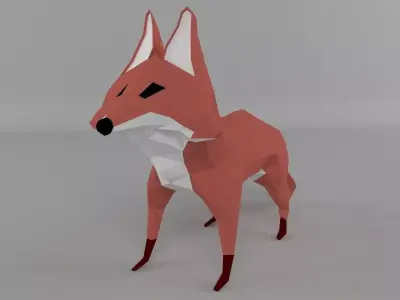 low-polys fox Low-poly 3D model