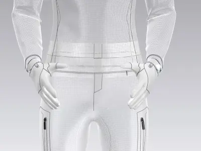 Cycling Set camouflage long sleeve jersey 3D model