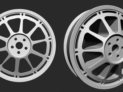 Car Alloy Wheel Highpoly Model 3D model