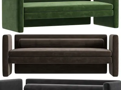 Upholstered 3 Seater Fabric Sofa By Trnk 3D model